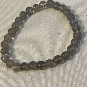 Labradorite Bracelet - 6mm beads / Flashy Blue Gray Crystal